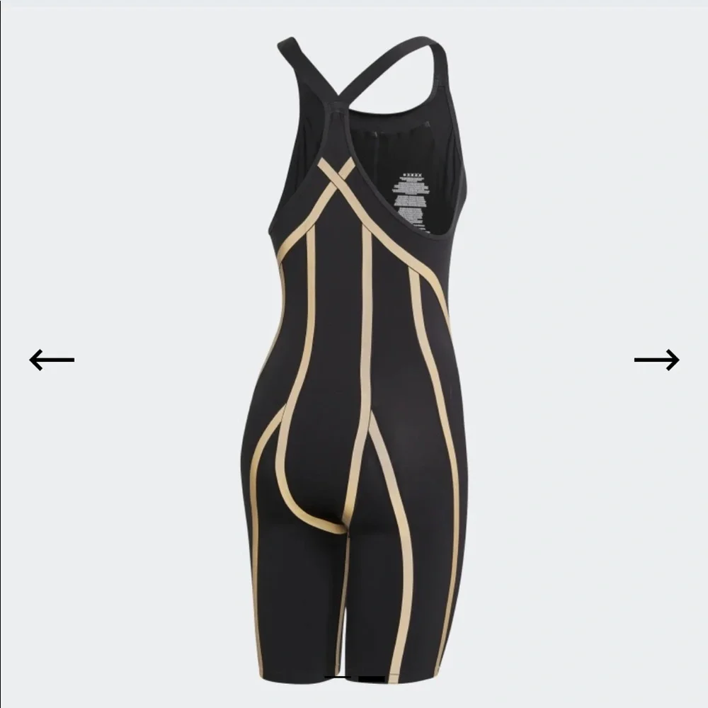 🎉Host Pick🎉 NWT Adidas: 22” Women’s Black/Gold Reflective Adizero Swimsuit